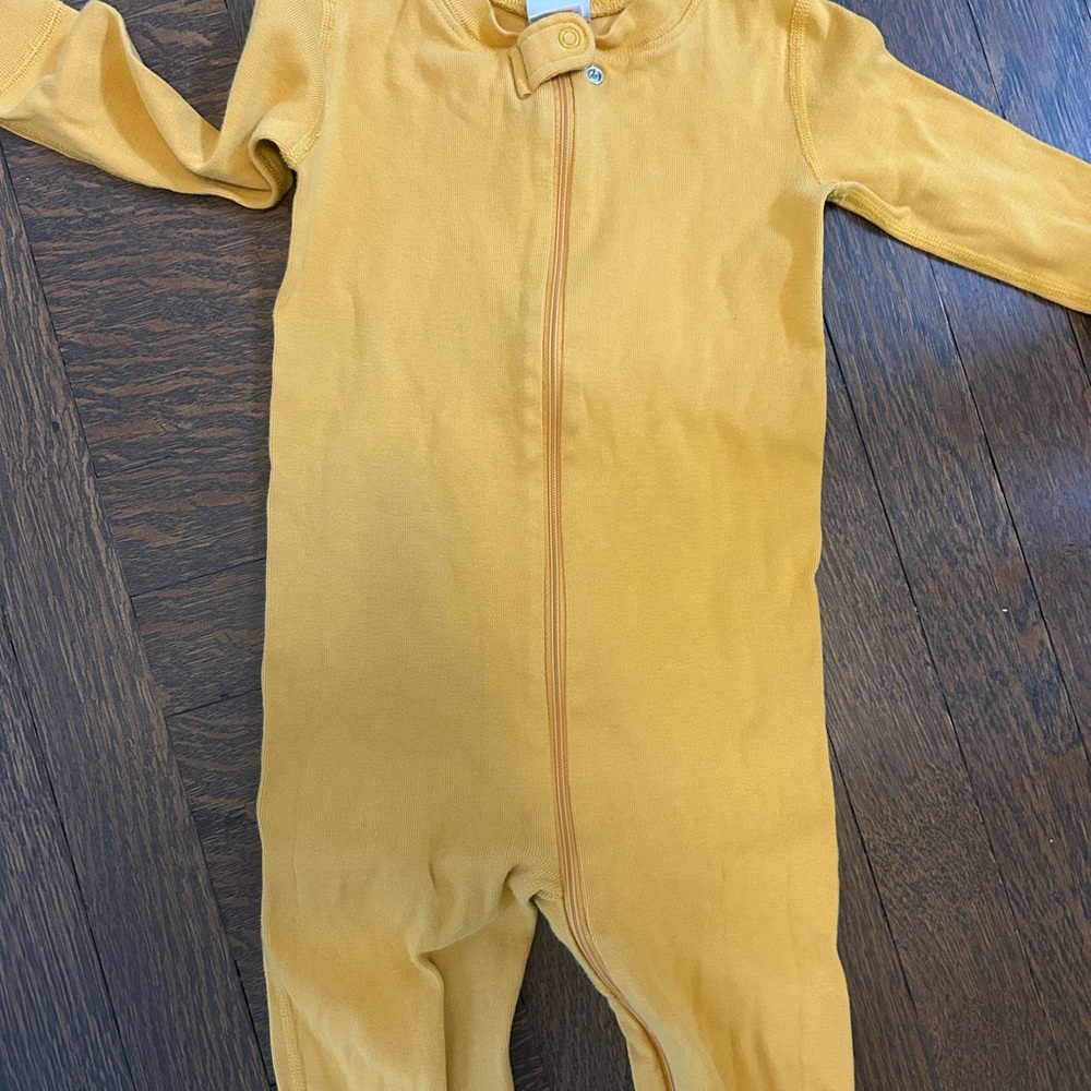 Hanna Andersson Mustard Kids One Piece Footie